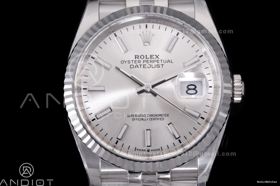 Stick 904L Best Silver 568 on 126234 Dial Jubilee DateJust 1:1 Edition Bracelet Clean SH Steel WellDesigned 36 0116